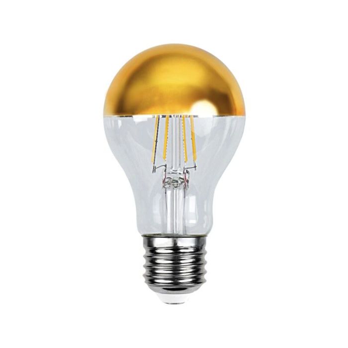 Dimbare E27 kopspiegel LED lamp Malik, goud, A60, 4,8W, 2700K, IP44