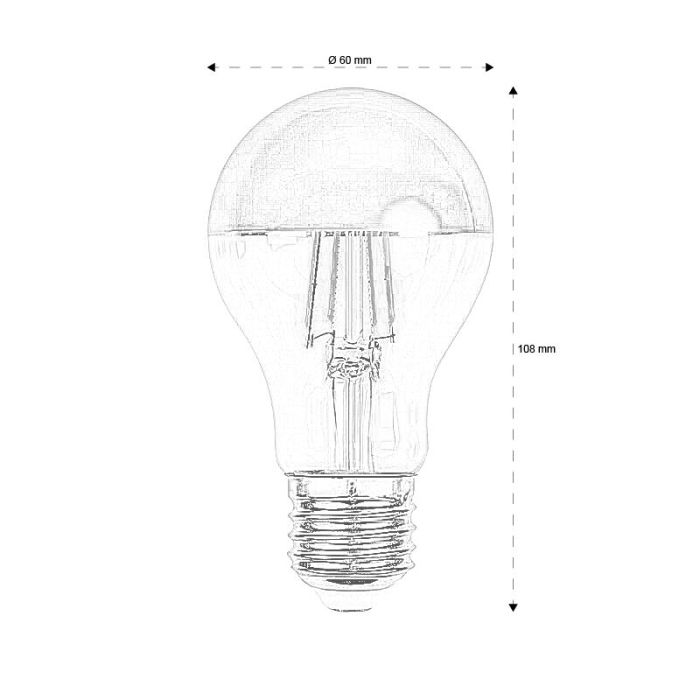 Dimbare E27 kopspiegel LED lamp Malik, goud, A60, 4,8W, 2700K, IP44