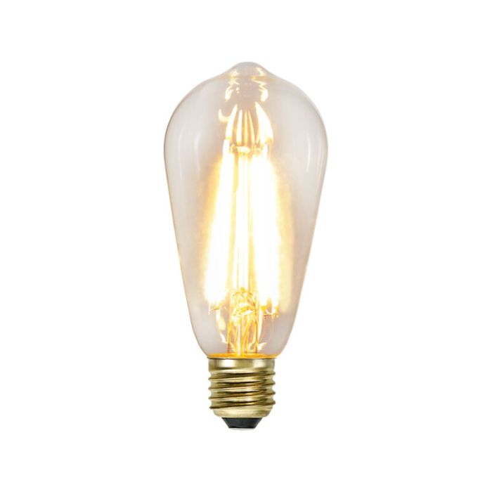 3 staps dimbare filament E27 ST64 Edison, 6,5w extra sfeervol wit (2100k)