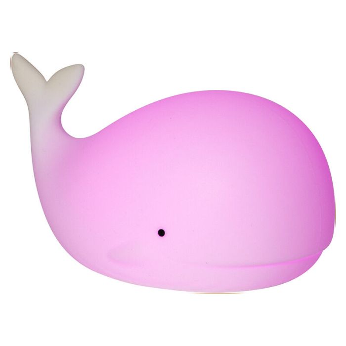 Kunststof kinder nachtlampje wit, Whale, 0,5W, RGBW LED