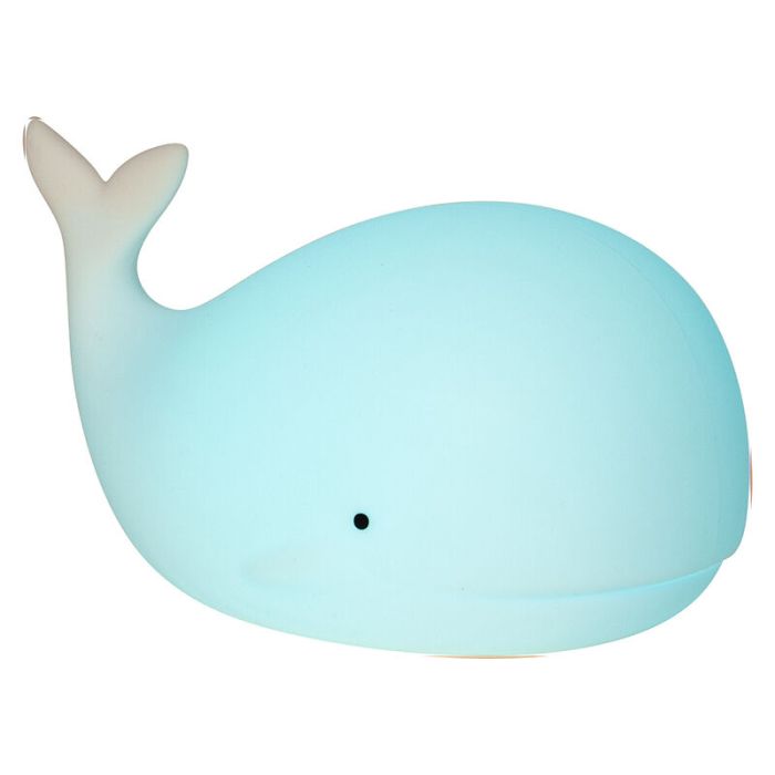 Kunststof kinder nachtlampje wit, Whale, 0,5W, RGBW LED