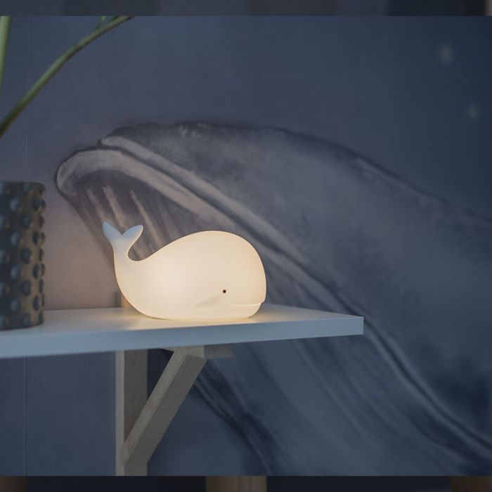 Kunststof kinder nachtlampje wit, Whale, 0,5W, RGBW LED