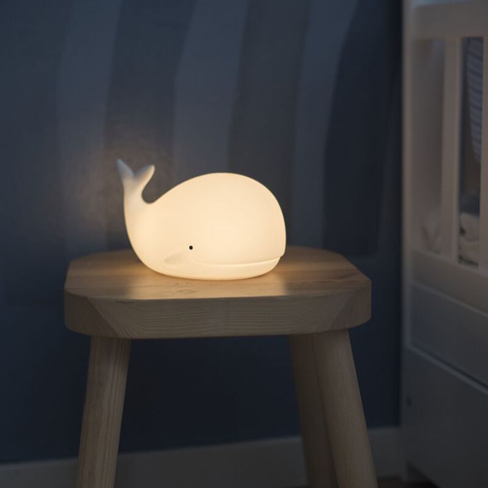 Kunststof kinder nachtlampje wit, Whale, 0,5W, RGBW LED