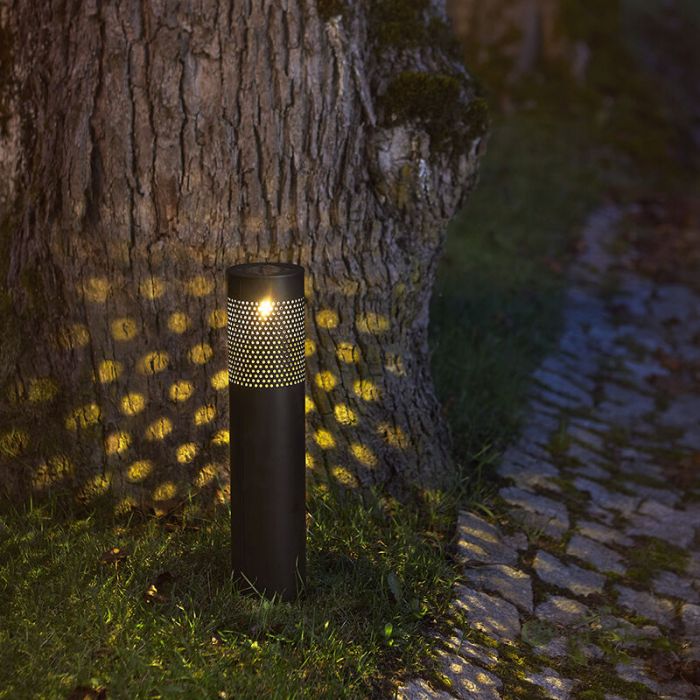 Aluminium solar prikspots zwart, Adela, 0,064W, 3000K LED, IP44