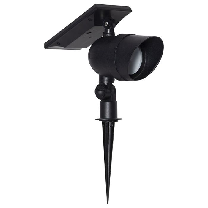Aluminium solar prikspots zwart, Ancilla, 0,064W, 3000K LED, IP44