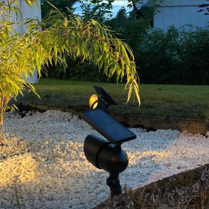 Aluminium solar prikspots zwart, Ancilla, 0,064W, 3000K LED, IP44