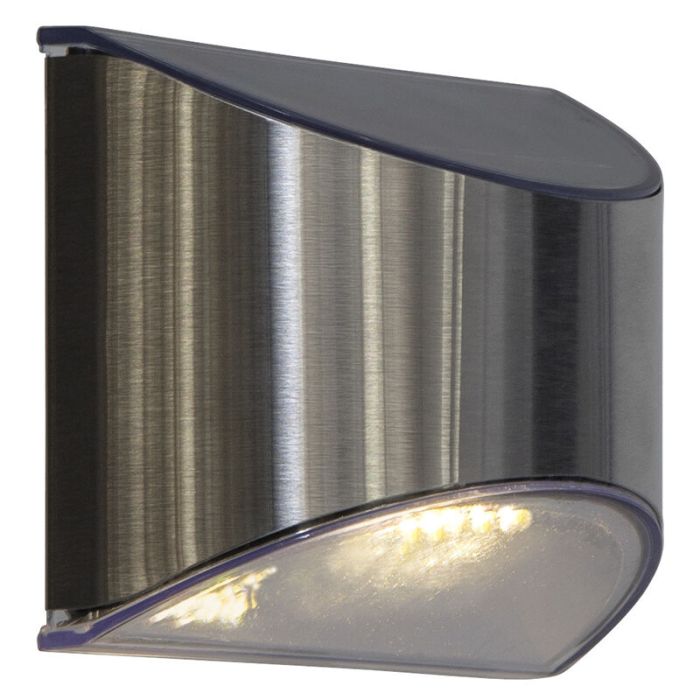 2-pak solar wandlampen Amier, Zilver, met schemersensor