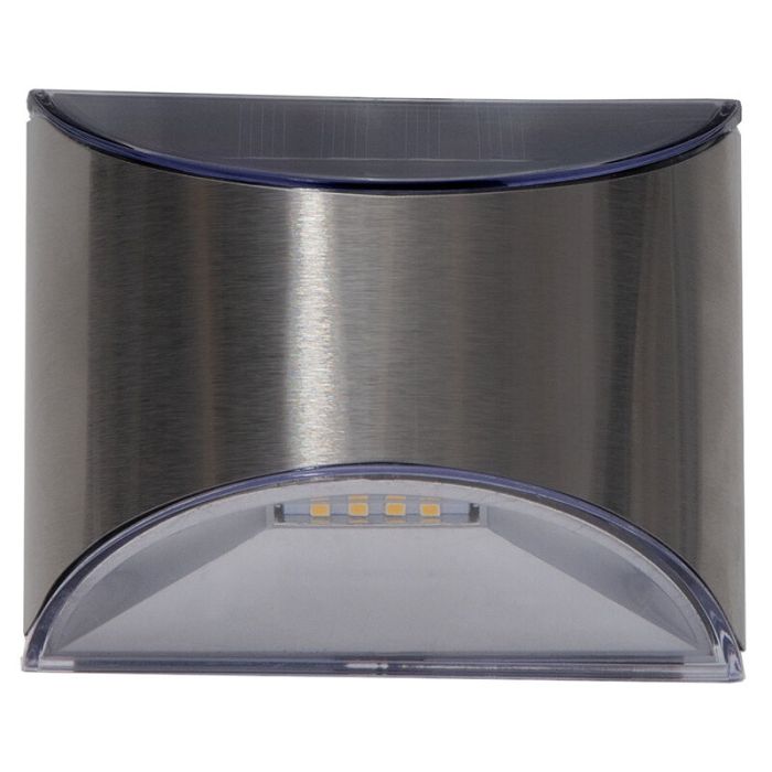 2-pak solar wandlampen Amier, Zilver, met schemersensor