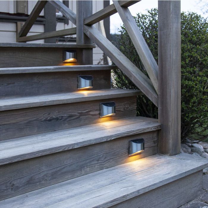 2-pak solar wandlampen Amier, Zilver, met schemersensor