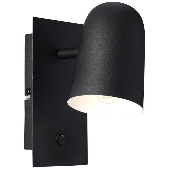 Zwarte wandspot Charita, Metaal