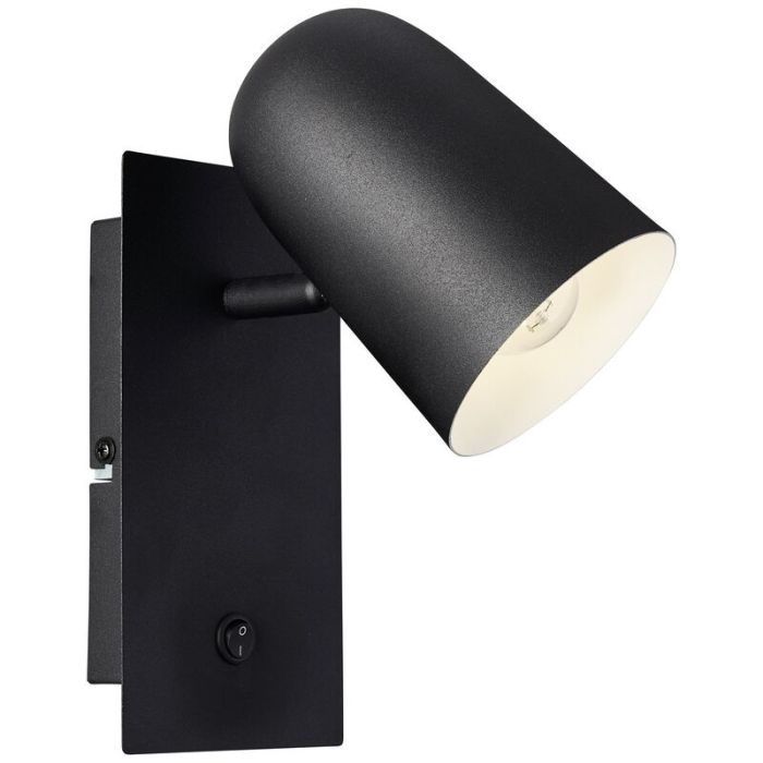 Zwarte wandspot Charita, Metaal