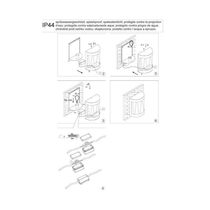 Industriële buitenlamp zwart, Jaynah, IP44