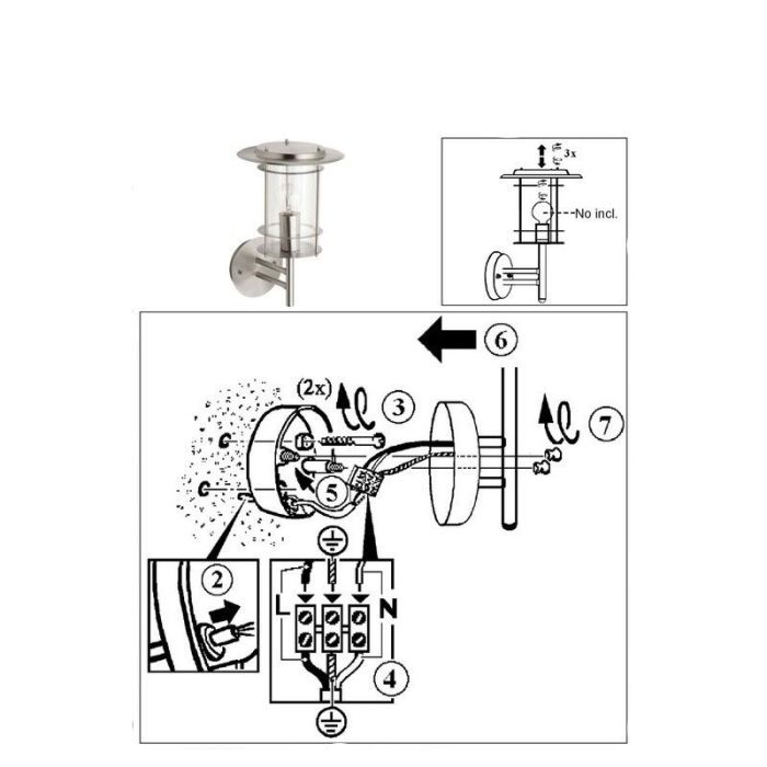 Metalen buitenlamp chroom, Shamayra, IP44