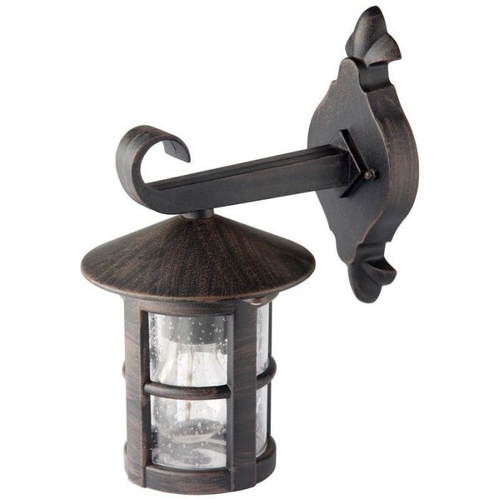 Zwarte, roestbruine buiten wandlamp Zuleyha