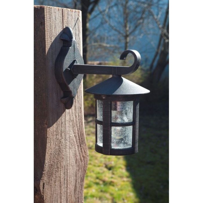 Zwarte, roestbruine buiten wandlamp Zuleyha