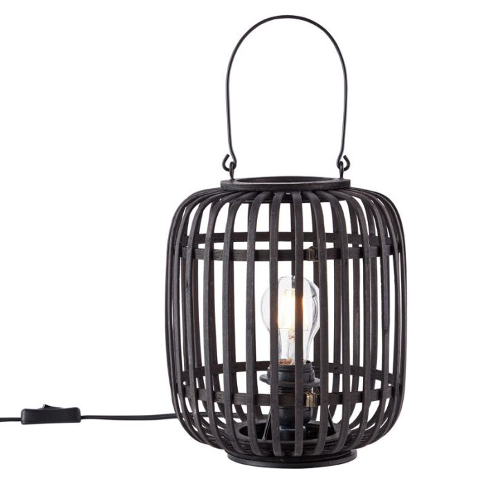 Moderne tafellamp Brain, Zwart, hout