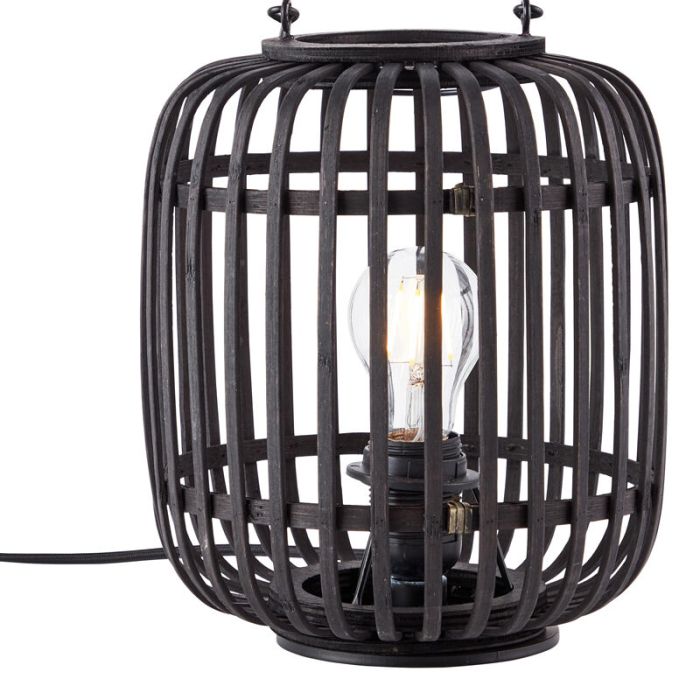 Moderne tafellamp Brain, Zwart, hout