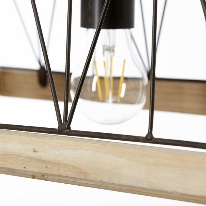 Moderne hanglamp Iris, Burned Steel, Hout