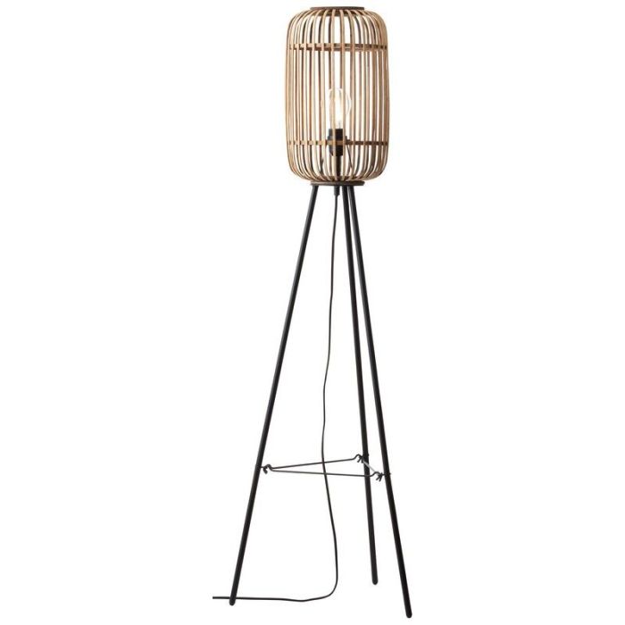 Industriële vloerlamp Brain, bruin, met schakelaar