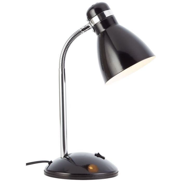 Kunststof bureaulamp zwart, Santana, met schakelaar