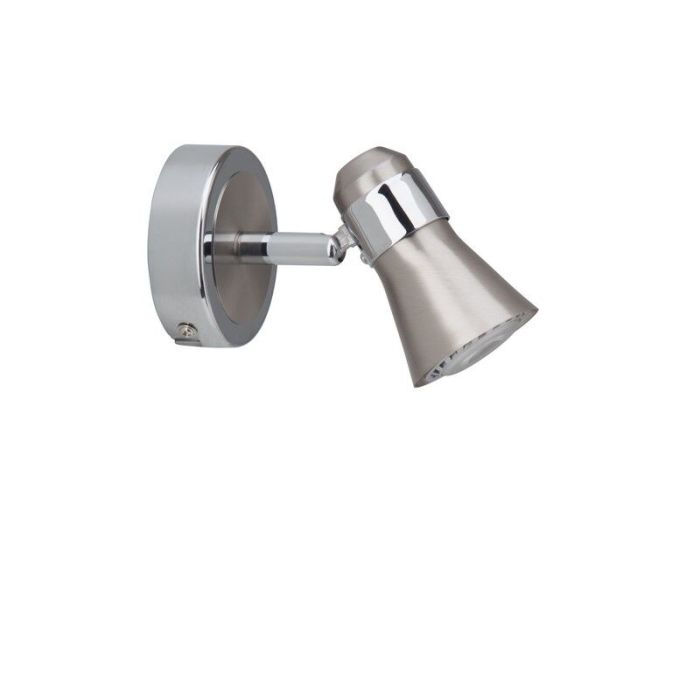 Metalen wandlamp chroom, Roel