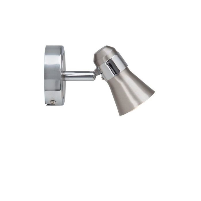 Metalen wandlamp chroom, Roel