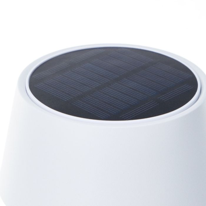 Moderne buiten wandlamp op zonne-energie wit, Soumaya, 4W, 3000K LED, IP44, 3-staps dimbaar