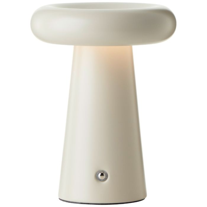 Moderne oplaadbare buiten tafellamp beige, Stig, 3W, 3000K LED, IP44, 3-staps dimbaar