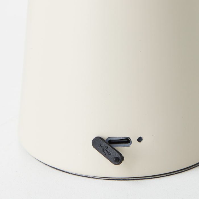 Moderne oplaadbare buiten tafellamp beige, Stig, 3W, 3000K LED, IP44, 3-staps dimbaar