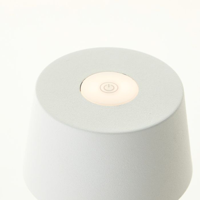 Moderne buiten tafellamp wit, Petter, 2W, 3000K LED, IP44, 3-staps dimbaar