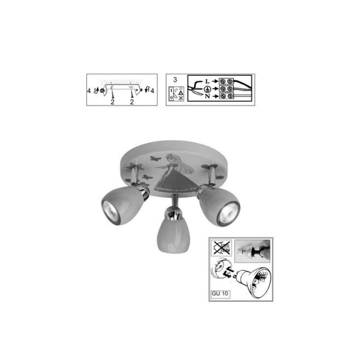 Roze kinderkamer plafondspot Rinze, Princes