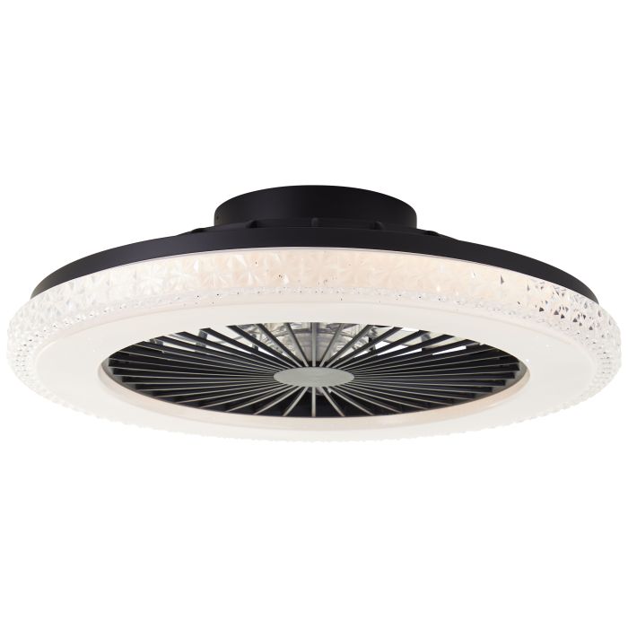 Moderne plafondventilator zwart, Baki, 40W, RGBW LED, met afstandsbediening