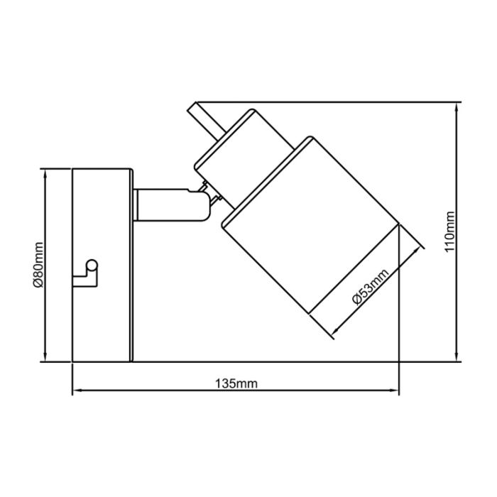 Moderne wandspot zwart, Fenne