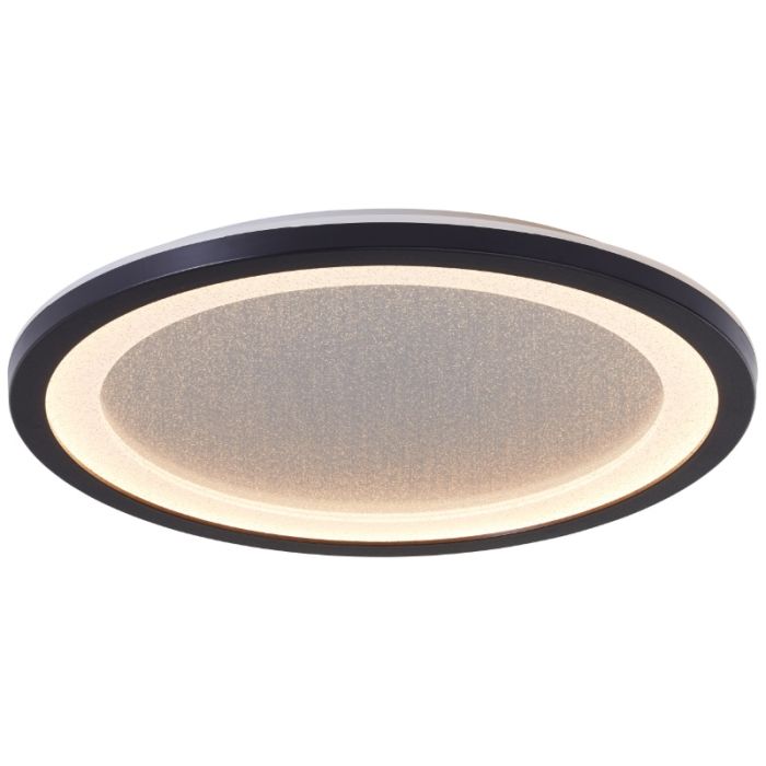 Moderne LED paneel plafondlamp zwart, Yamal, 20W, 2700K LED, 3-staps dimbaar