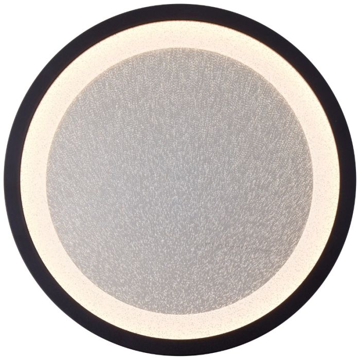 Moderne LED paneel plafondlamp zwart, Yamal, 20W, 2700K LED, 3-staps dimbaar