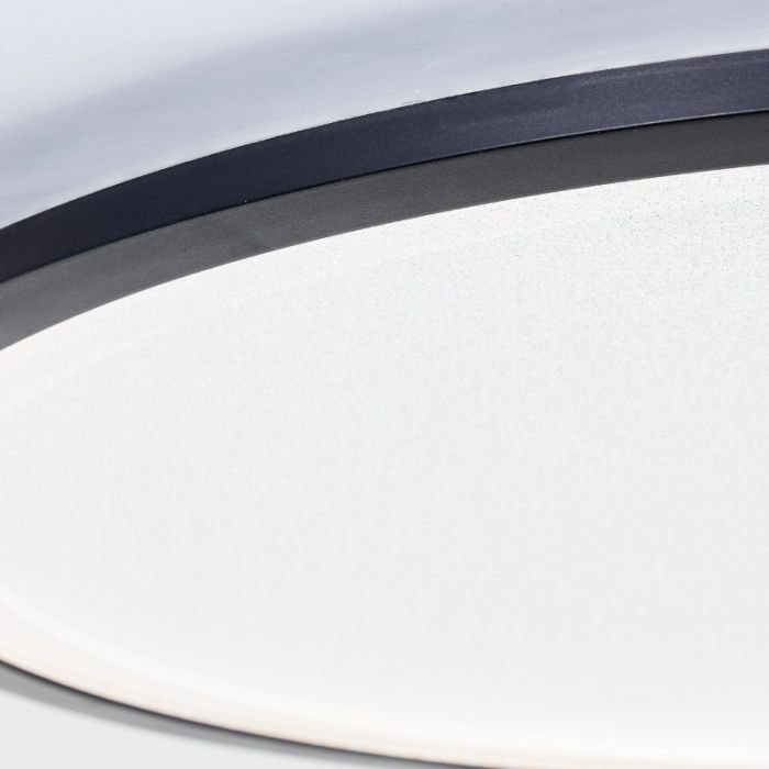 Moderne LED paneel plafondlamp zwart, Yamal, 36W, warm tot koud wit verstelbare LED, met afstandsbediening