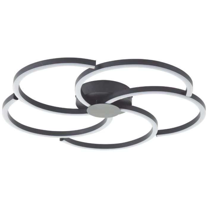 Design plafondlamp zwart, Somia, 32W, 3000K LED, 3-staps dimbaar