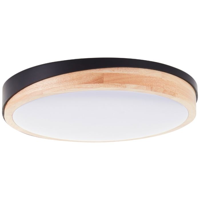 Moderne plafondlamp zwart, Marloes, 24W, 3000K LED, 3-staps dimbaar