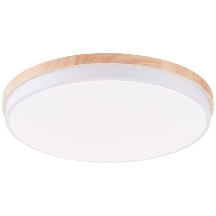 Moderne plafondlamp hout, Marloes, 36W, white switch LED, met afstandsbediening