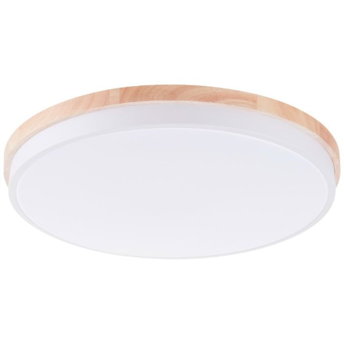 Moderne plafondlamp hout, Marloes, 36W, white switch LED, met afstandsbediening