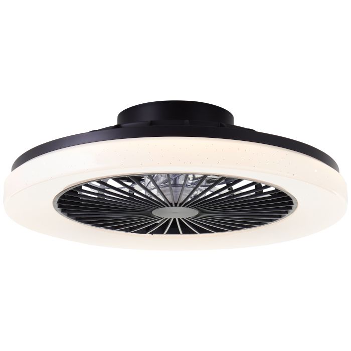 Moderne plafondventilator zwart, Soren, 40W, warm tot koud wit verstelbare LED, met afstandsbediening
