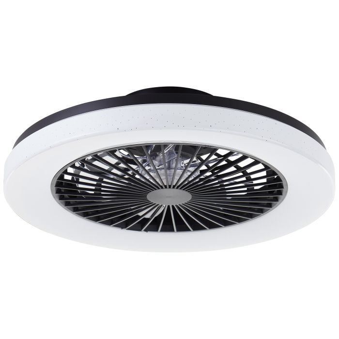 Moderne plafondventilator zwart, Soren, 40W, warm tot koud wit verstelbare LED, met afstandsbediening