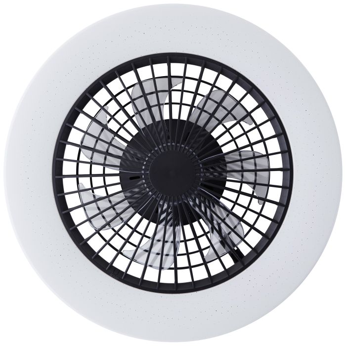 Moderne plafondventilator zwart, Soren, 40W, warm tot koud wit verstelbare LED, met afstandsbediening