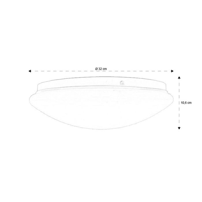 Kunststof plafondlamp met sensor wit, Djalissa, 12W, 3000K LED, IP44