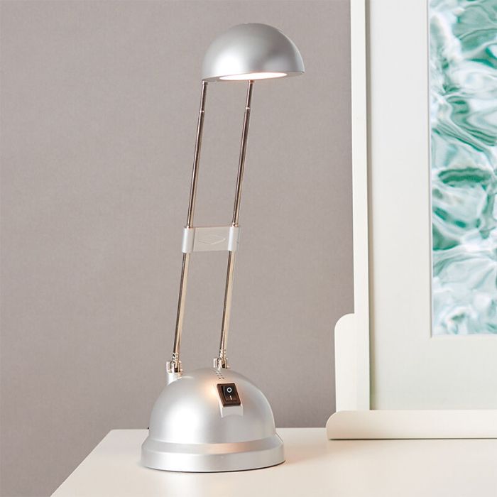 Moderne bureaulamp grijs, Louna, 6W, 2700K LED, met schakelaar
