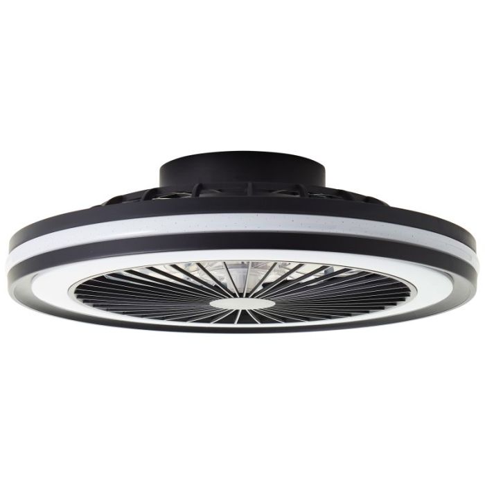 Moderne plafondventilator zwart, Stefanus, 40W, RGBW LED, met afstandsbediening