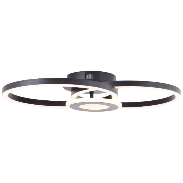 Design plafondlamp zwart, Volkert, 24W, 3000K LED