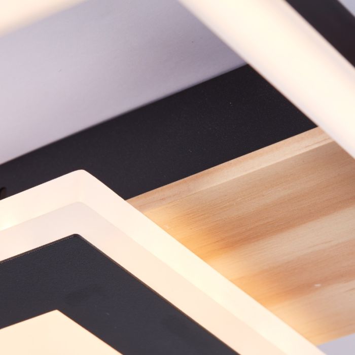 Design plafondlamp zwart, Zakiya, 24W, 3000K LED
