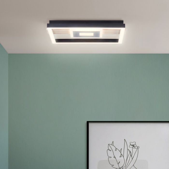 Design plafondlamp zwart, Zakiya, 24W, 3000K LED