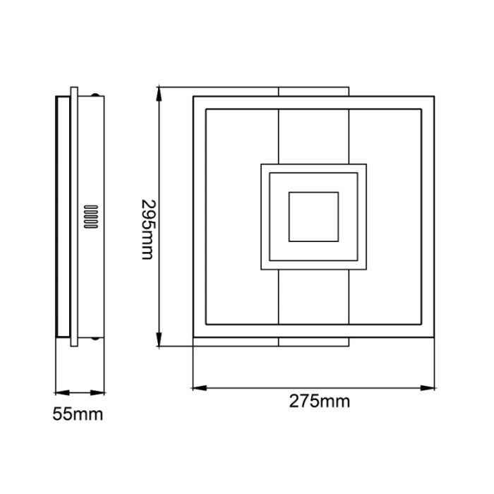 Design plafondlamp zwart, Zakiya, 24W, 3000K LED
